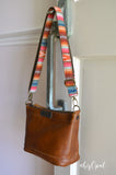 Hand Made Purse Strap, Adjustable Skinny Strap 1 inch wide "Valencia" Brown Back, approx. 28 to 49 inches