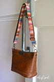 Hand Made Purse Strap, Adjustable Skinny Strap 1 inch wide "Valencia" Brown Back, approx. 27 to 48.5 inches