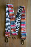 Hand Made Purse Strap, "Valencia" Chevron Back, Adjustable Strap, approx. 27 to 45.5 inches