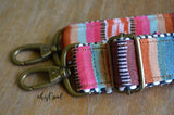 Hand Made Purse Strap, "Valencia" Chevron Back, Adjustable Strap, approx. 27 to 45.5 inches