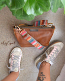 Hand Made Purse Strap, "Valencia" Chevron Back, Adjustable Strap, approx. 27 to 45.5 inches