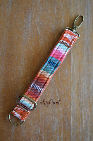 Hand Made Adjustable Purse Strap Extender, Valencia, Rust Back, 9 to 13 inches