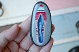 Hand Painted Rock, Brand Name Shoes, Varsity Stripe, Points, Keepsake Stone, Painted Shoes
