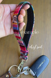 Hand Made Wrist Strap, "Valencia" Brown Back, approx. 8 inches, purse strap