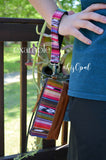 Hand Made Wrist Strap, "Valencia" Brown Back, approx. 8 inches, purse strap