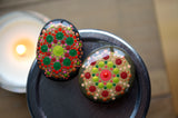 Two Cute Fridge Magnets, Painted Rock Magnets, Mini Mandala Magnets, Refrigerator Magnets