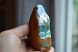 Painted Rock Beach, Hand Painted Rock, Beach Decor, Palm Trees and Seagulls, Nautical Decor
