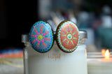 Cute Fridge Magnets, Hand Painted Rocks, Two Mandala Magnets, 2 Refrigerator Magnets