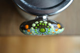 Mandala Fridge Magnet, Painted Rock Magnet, Hand Painted Magnet, Kitchen Decor, Aqua and Green