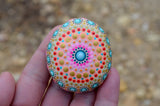 Beach Mandala, Hand Painted Rock, Mandala Stone, Pastel Colors Mandala, Wedding Gift