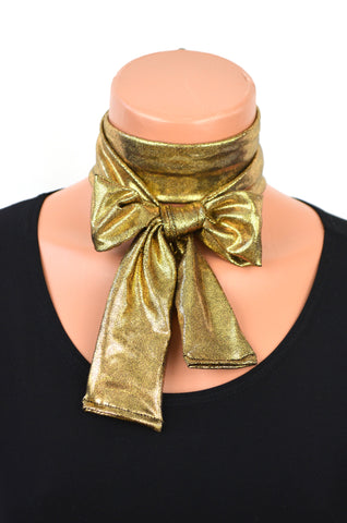 Black Gold Scarf Metallic Neck tie Gold Lightweight Scarf Ascot Tie Holiday Tie Head Wrap Cravat