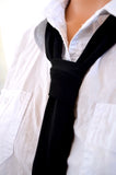 Black Scarf Neck Tie Lightweight Layering Fashion Accessories Sash Belt Black Neck Bow Black Tie - hisOpal Swimwear - 2