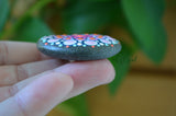 Fridge Magnet Blue Pink, Painted Rock Mandala, Mini Mandala Magnet, Refrigerator Magnet, Kitchen Decor, Housewarming Gift