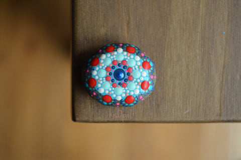 Cute Fridge Magnet, Painted Rock Magnet, Mini Mandala Magnet, Refrigerator Magnet, Kitchen Decor