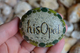 Sea Urchin Mandala, Hand Painted Rock, Mandala Stone, Urchin Style, Aqua Shimmer