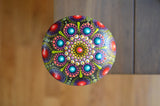 Hand Painted Rock, Bright Mandala Stone, Jewel Drop Mandala, Mandala Art, Boho Decor, Wedding Gift
