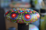 Hand Painted Rock, Bright Mandala Stone, Jewel Drop Mandala, Mandala Art, Boho Decor, Wedding Gift