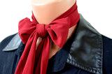 Neck tie Burgundy Lightweight Scarf, Wine Sash Belt, Neck Bow, Dark Red Hair Tie, Head Wrap, hisOpal - hisOpal Swimwear - 4