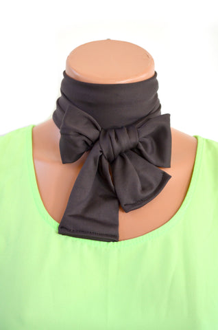 Charcoal Scarf Extra Thick Necktie Lightweight Scarf Head Wrap Grey Neck Bow Cravat Ascot Bow Tie