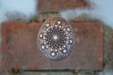 Painted Rock Brown, Mandala Stone, Hand Painted Rock Art, Meditation Stone, Bridal Gift