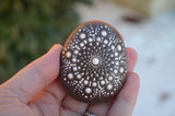 Painted Rock Brown, Mandala Stone, Hand Painted Rock Art, Meditation Stone, Bridal Gift