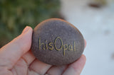 Painted Rock Brown, Mandala Stone, Hand Painted Rock Art, Meditation Stone, Bridal Gift