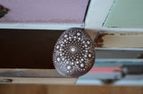 Painted Rock Brown, Mandala Stone, Hand Painted Rock Art, Meditation Stone, Bridal Gift