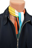 Women's Neck Tie Retro Colorblock Print Neck Tie Lightweight Layering Hair Tie Sash Belt Neck Bow - hisOpal Swimwear - 4