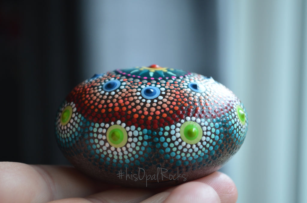 Hand Painted Rock, Mandala Stone, Colorful Mandala, Wedding Gift, Bridesmaid Gift