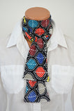 Womens Neck tie Colorful Leaf Print Neck Bow Cravat Lightweight Scarf Head Wrap Unisex Ascot Tie - hisOpal Swimwear - 5