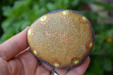 Copper Leaf Mandala, Hand Painted Rock, Decorative Rock, Unique Mandala, Nature Mandala
