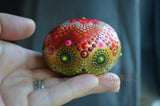 Copper Red Mandala, Hand Painted Stone, Mandala Stone, Mandala Paperweight