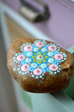 Mandala Stone, Painted Rock, Mandala Rock, Jewel Drop Mandala, Hand Painted Rock