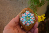 Mandala Stone, Painted Rock, Mandala Rock, Jewel Drop Mandala, Hand Painted Rock