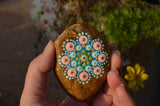 Mandala Stone, Painted Rock, Mandala Rock, Jewel Drop Mandala, Hand Painted Rock