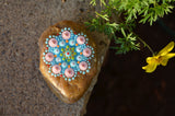 Mandala Stone, Painted Rock, Mandala Rock, Jewel Drop Mandala, Hand Painted Rock