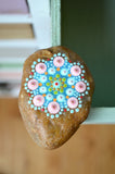 Mandala Stone, Painted Rock, Mandala Rock, Jewel Drop Mandala, Hand Painted Rock