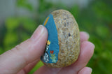 Painted Rock Desert, Cactus Rock, Turquoise Cactus Garden, Hand Painted Rock, Southwestern Decor