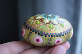 Lotus Mandala Stone, Hand Painted Rock, Easter Egg Mandala, Meditation Stone Boho