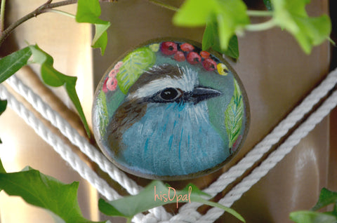 Bird Fridge Magnet, Painted Rock Magnet, Nature Lover Gift, Refrigerator Magnet, Kitchen Decor