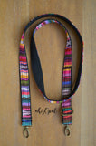 Hand Made Purse Strap, Skinny Strap 1 inch wide "Fauxvana©" Black Back, Adjustable Strap, approx. 28 to 50 inches