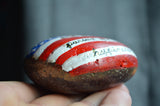 American Flag Art, Hand Painted Stone, Painted Rock, USA Art, Patriotic Art, USA Flag