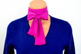 Fuchsia Scarf Neck Tie Lightweight Layering Fashion Dark Pink Neck Bow Head Wrap Cravat Ascot - hisOpal Swimwear - 2