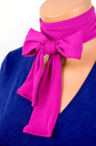 Fuchsia Scarf Neck Tie Lightweight Layering Fashion Dark Pink Neck Bow Head Wrap Cravat Ascot - hisOpal Swimwear - 3