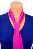 Fuchsia Scarf Neck Tie Lightweight Layering Fashion Dark Pink Neck Bow Head Wrap Cravat Ascot - hisOpal Swimwear - 4