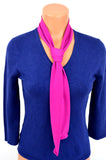 Fuchsia Scarf Neck Tie Lightweight Layering Fashion Dark Pink Neck Bow Head Wrap Cravat Ascot - hisOpal Swimwear - 5