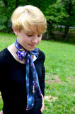 Women's Neck Tie Galaxy Print Scarf Lightweight Layering Unisex Scarf Hair Tie Sash Belt Neck Bow - hisOpal Swimwear - 4