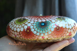 Painted Garden Stone, Mandala Stone, Hand Painted Rock, Garden Decor, Gardener's Gift