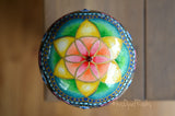 Geometric Mandala Stone, Hand Painted Rock, Rainbow Mandala, Boho Decor
