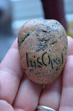 Painted Rock Heart, Hand Painted Rock, Gold Painted Heart, Love Amulet, Pocket Rock